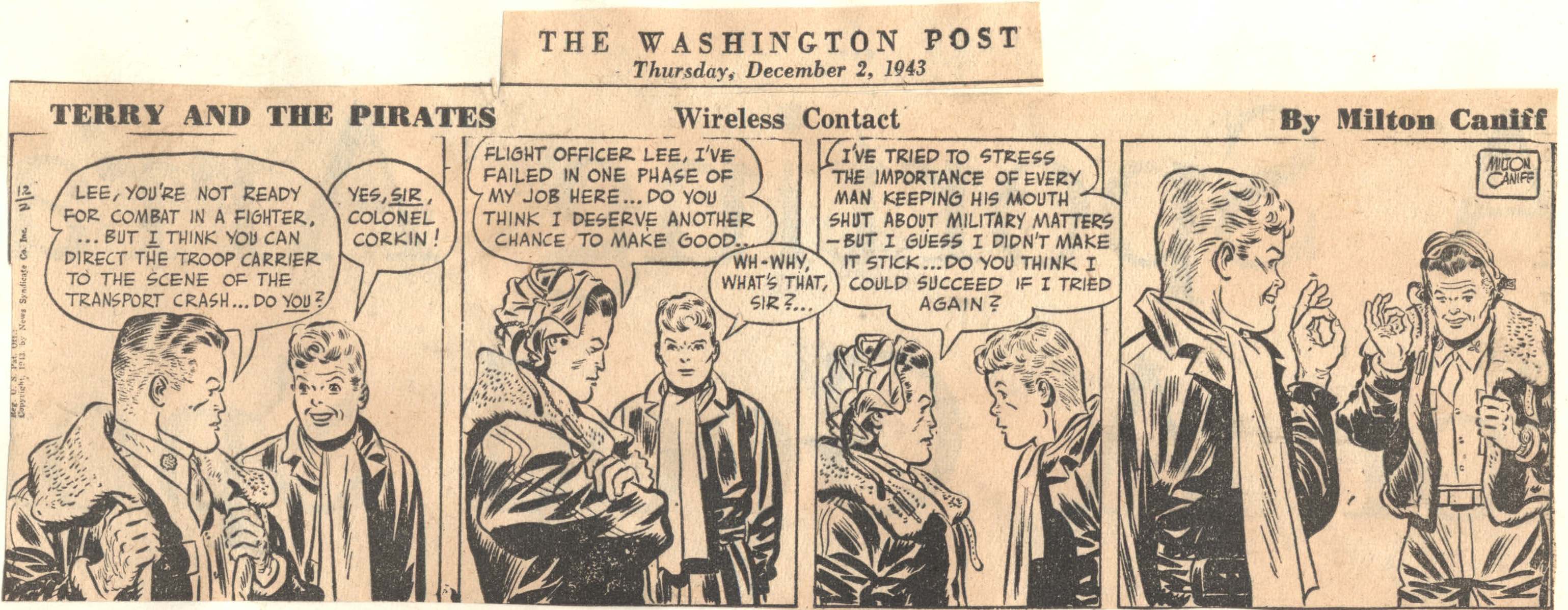 Terry and the Pirates strip of December 2, 1943