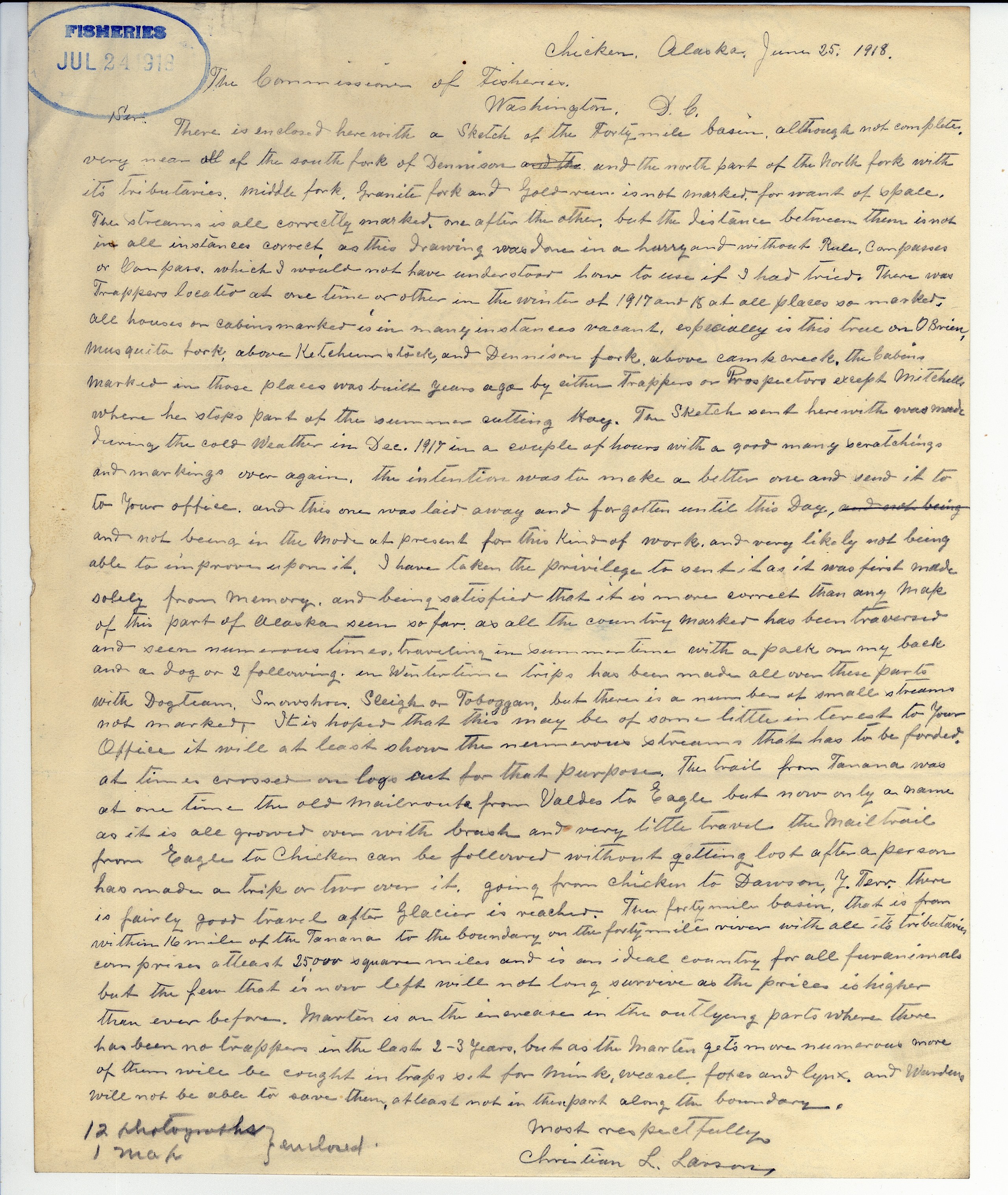 Larson letter to Commissioner