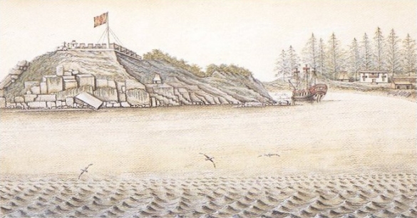 Drawing, Reconstruction of Fort San Miguel.