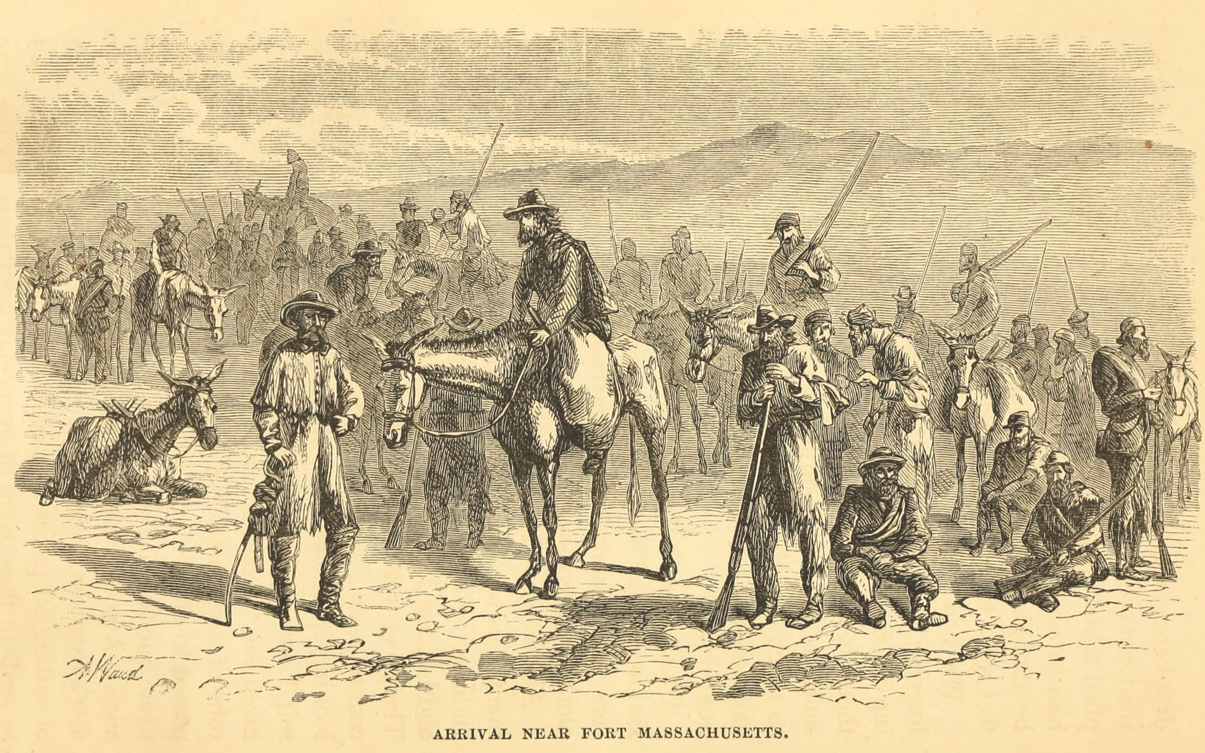 Image of the arrival at Fort Massachusetts