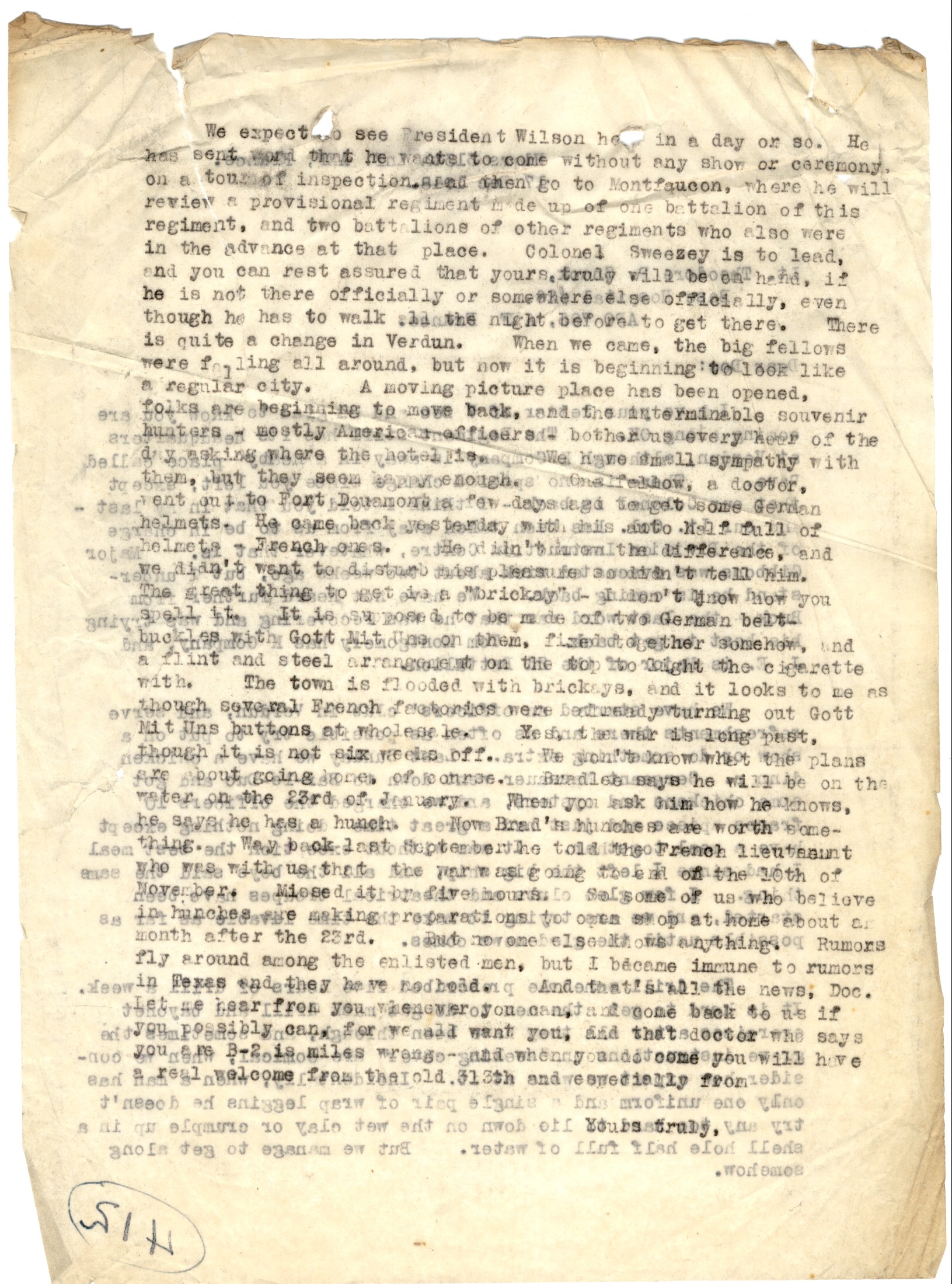 Letter to Theodore P. Snook, Dec. 17, 1918. back