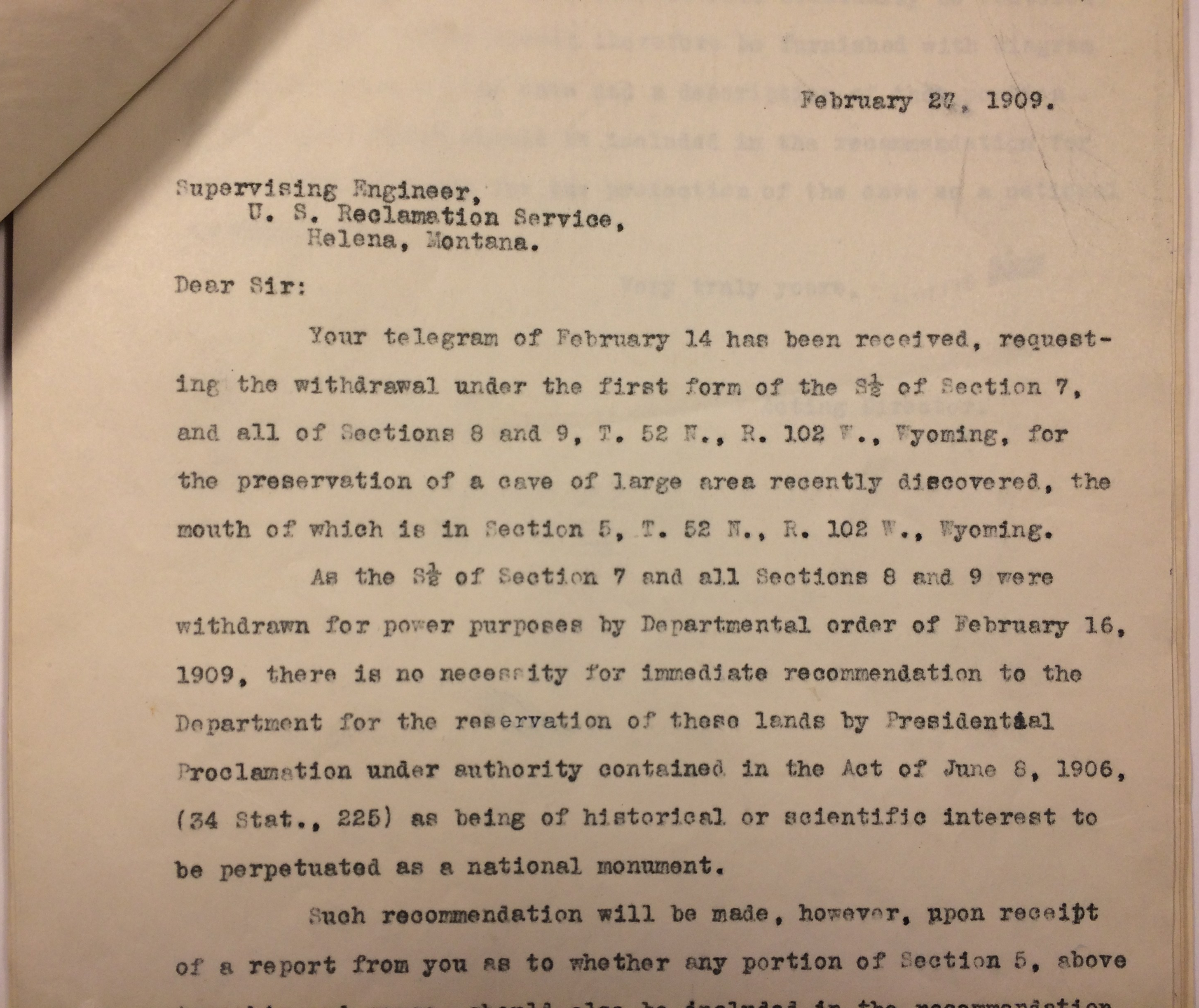 Image of Correspondence: Morris Bien to Supervising Engineer