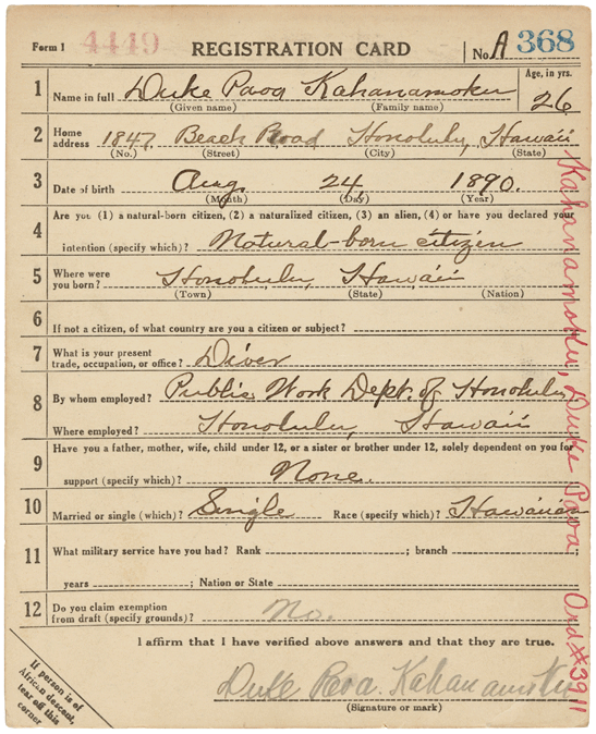 Image of registration card
