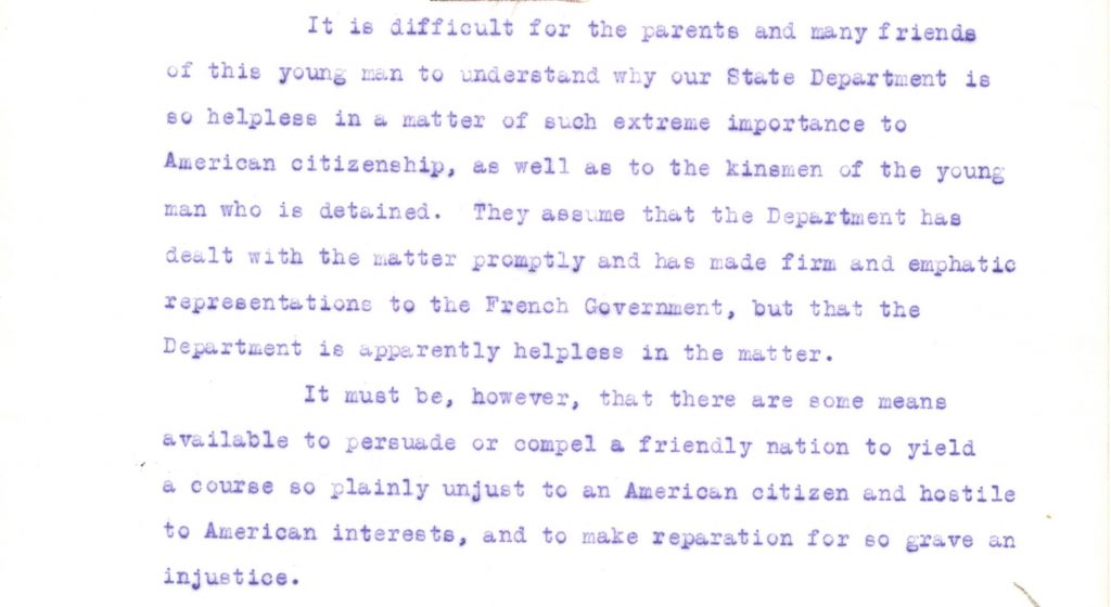 suggests that the State Dept should have been more involved in this matter the subjected a US citizen to such injustices
