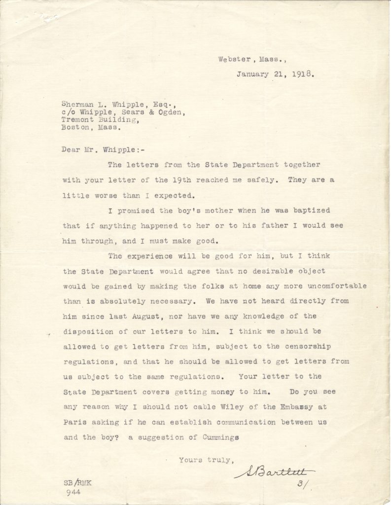 letter from Brown's uncle asking for letters to be exchanged between him and the family, who have not heard from him since August