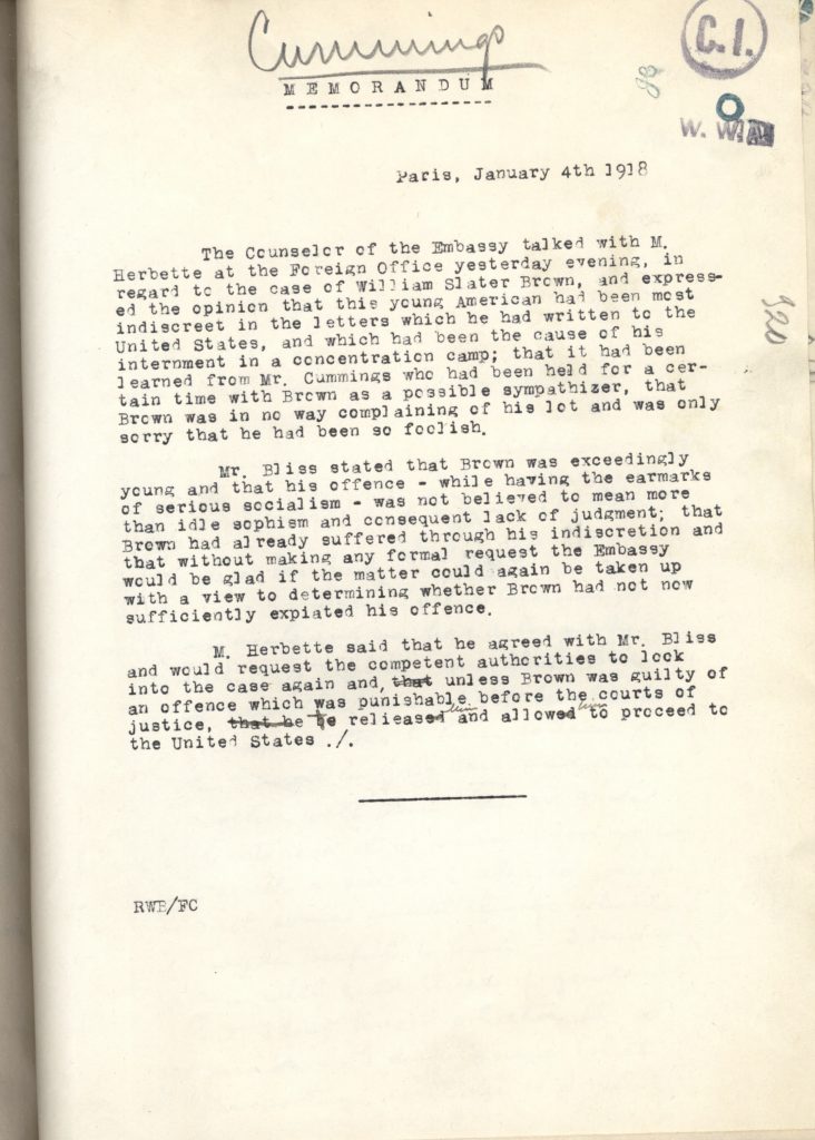 letter explains Brown's letter was a result of his youth, lack of judgement, and not a serious expression of socialism