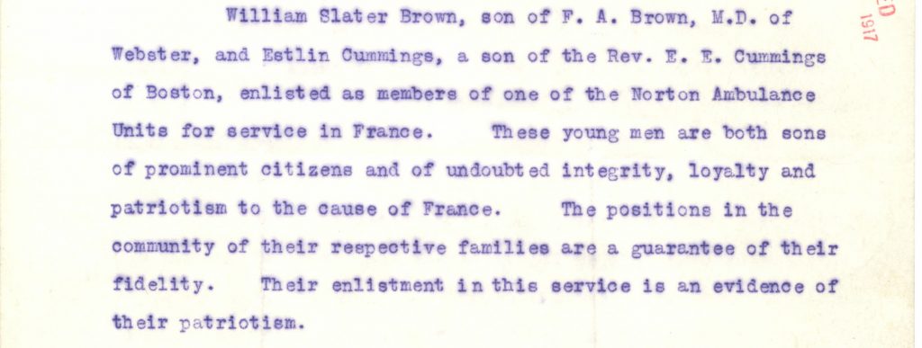 excerpt from letter vouching for the integrity of Cummings and Brown