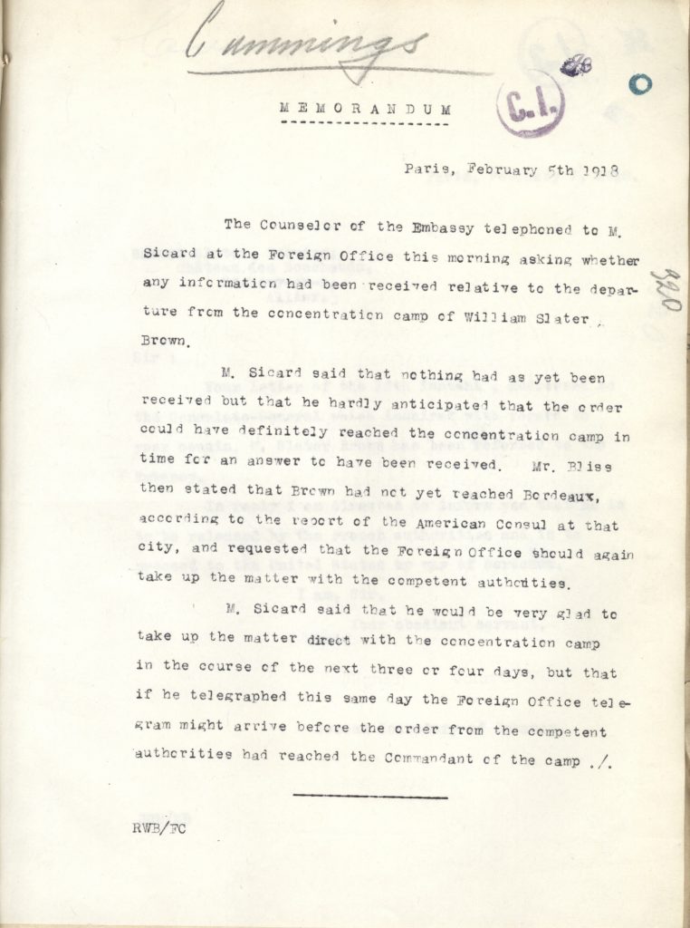 letter regarding the delayed information for the Brown case