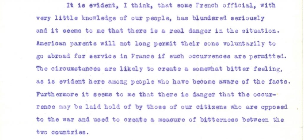 excerpt alluding to bitter feelings that may result from this incident in detaining Cummings and Brown